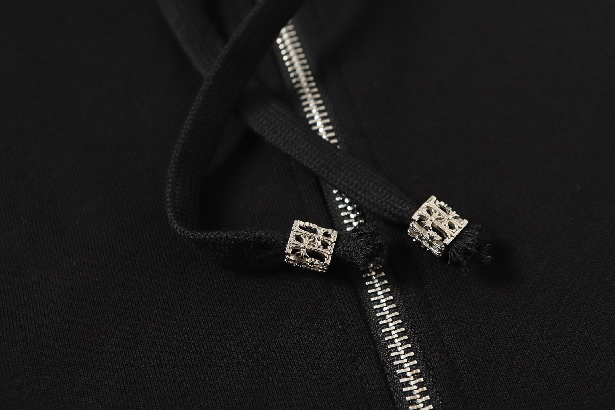 Colorful Rhinestone Hoodie - Black Gothic Street Sweatshirt 2608