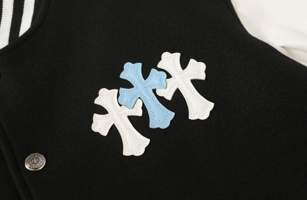 Black White Street Style Baseball Coat 0002